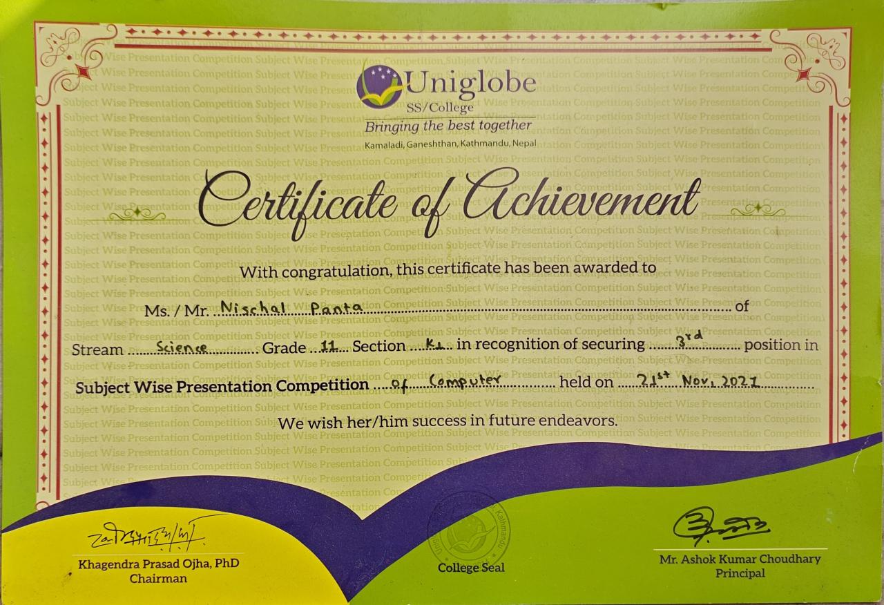 Presentation Achievement